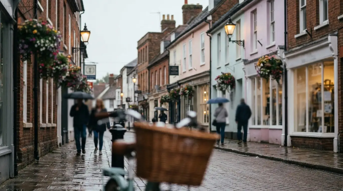 A high street in a Kent market town