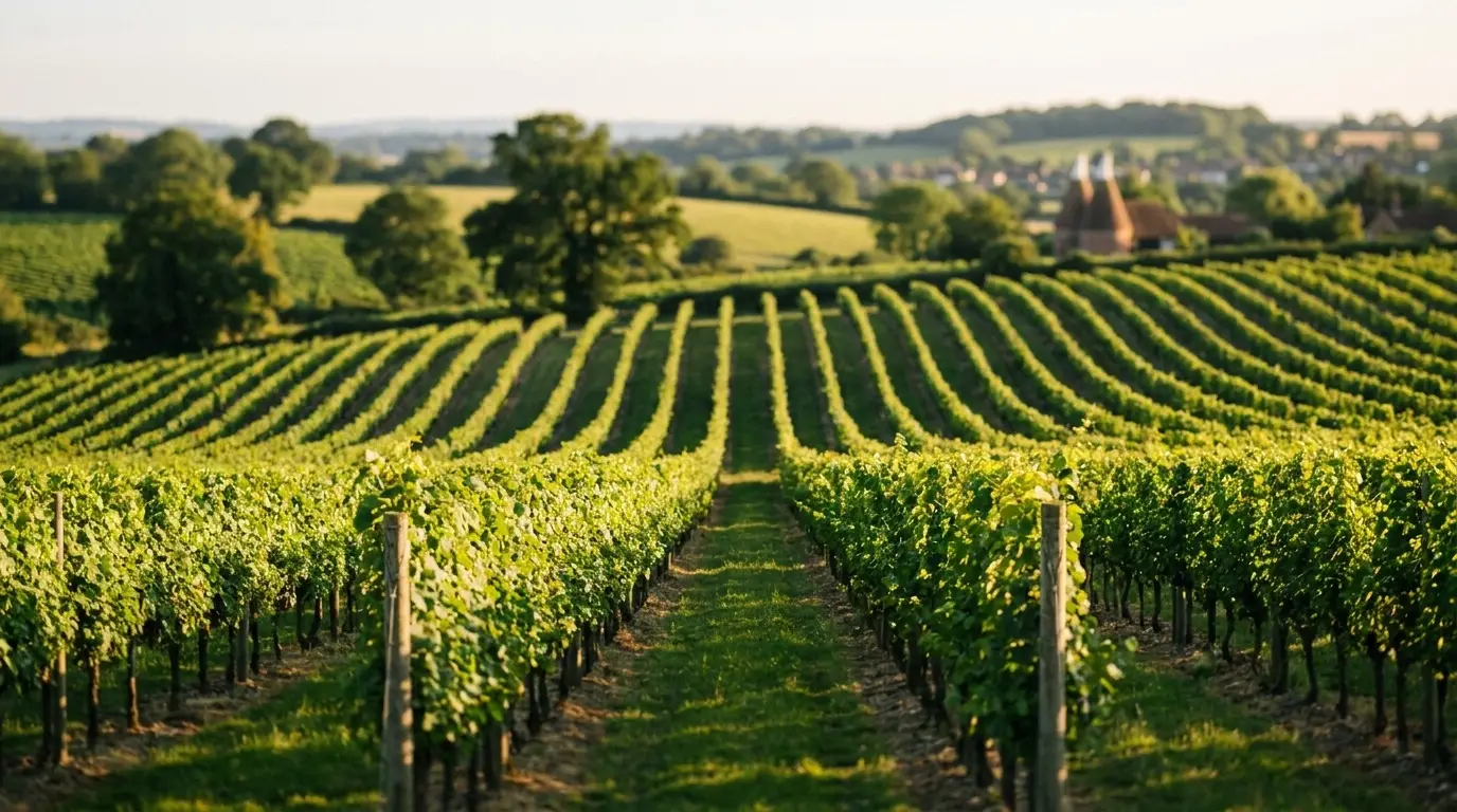 A vineyard in the Kent countryside, the Garden of England
